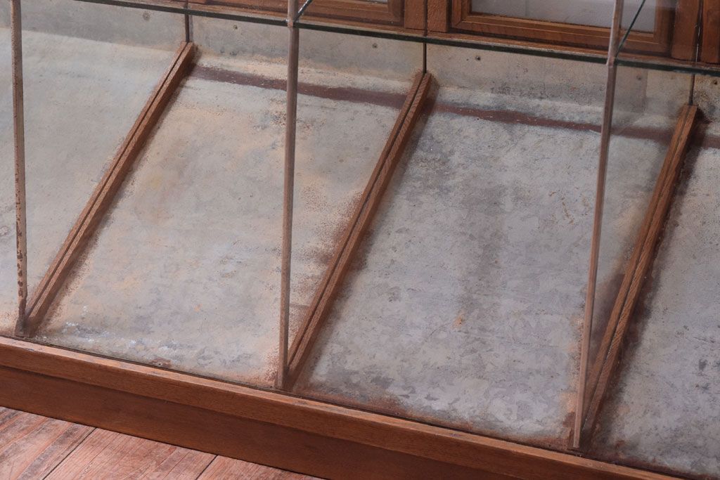 レトロ家具　古い商店の昭和レトロなガラスケース(陳列ケース)