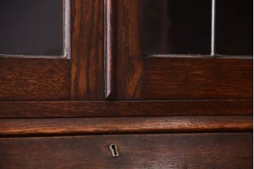 アンティーク雑貨　イギリスアンティーク　上質なオーク材製のビューローブックケース(2)