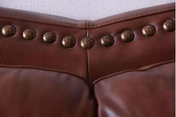 中古　イタリア製　本革　トリプルソファ(3人掛けソファ)