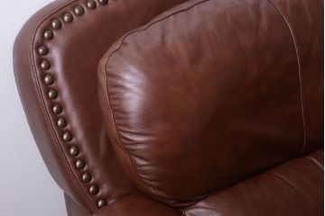 中古　イタリア製　本革　トリプルソファ(3人掛けソファ)