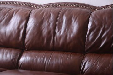 中古　イタリア製　本革　トリプルソファ(3人掛けソファ)