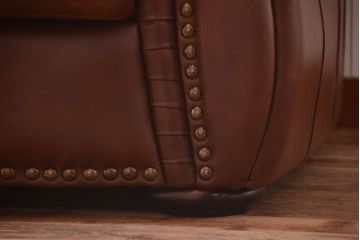 中古　イタリア製　本革　トリプルソファ(3人掛けソファ)