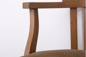 レトロ家具　クッション座面のレトロな背もたれ付き回転イス