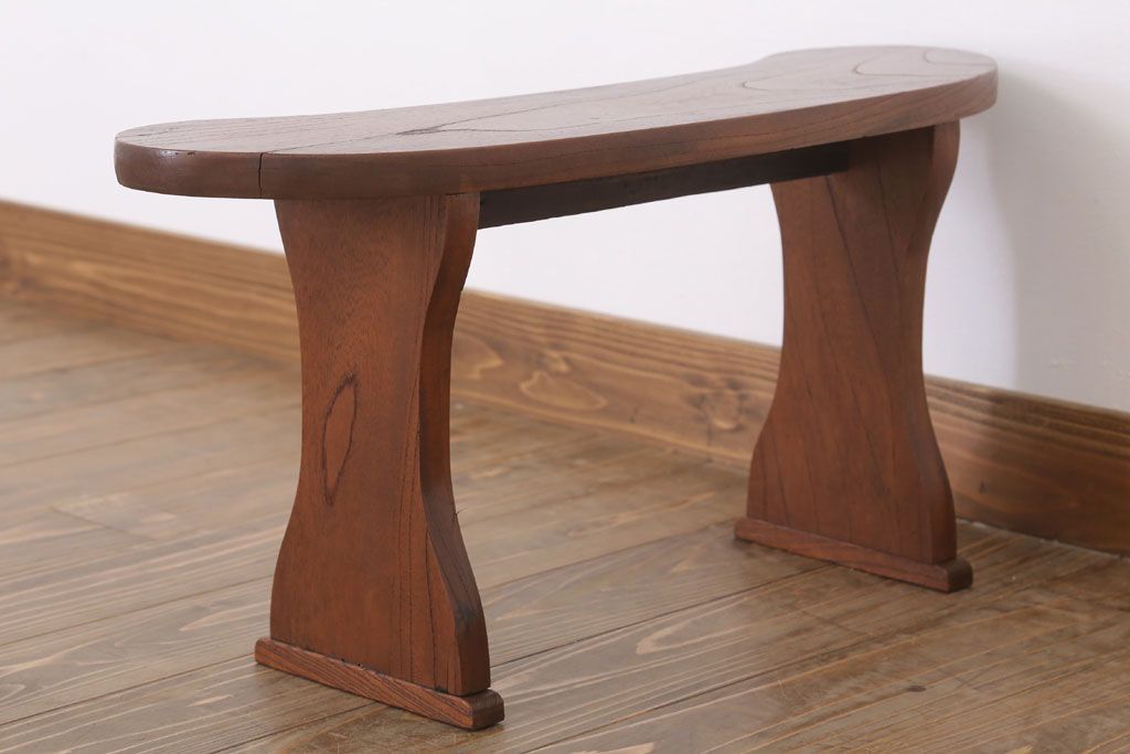 アンティーク雑貨　和製アンティーク　欅材製肘掛け(脇息)