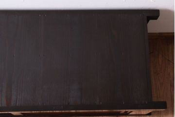 アンティーク家具　和モダンスタイル　脚付き!古い木のアンティーク四尺水屋箪笥ローボード(テレビ台、キャビネット、収納棚)