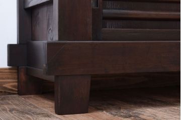 アンティーク家具　和モダンスタイル　脚付き!古い木のアンティーク四尺水屋箪笥ローボード(テレビ台、キャビネット、収納棚)