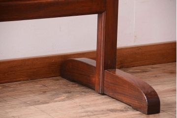 古い木製　葉ガラス入り　和製アンティークの衝立