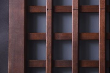 古民具・骨董　すりガラス入り　上質な和製アンティーク格子蔵戸(玄関戸)