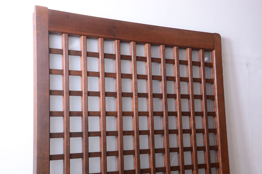 古民具・骨董　すりガラス入り　上質な和製アンティーク格子蔵戸(玄関戸)