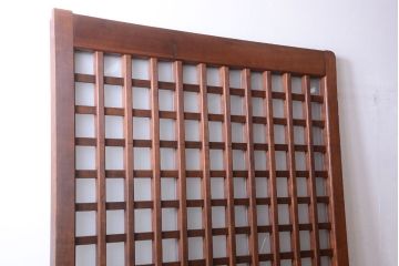 古民具・骨董　すりガラス入り　上質な和製アンティーク格子蔵戸(玄関戸)