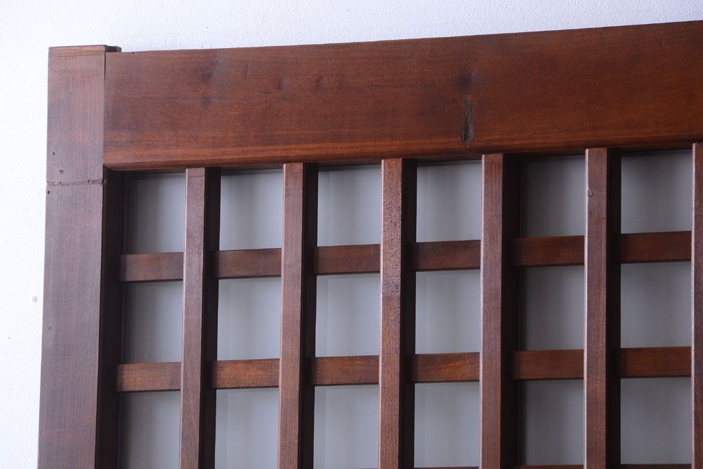 古民具・骨董　すりガラス入り　上質な和製アンティーク格子蔵戸(玄関戸)