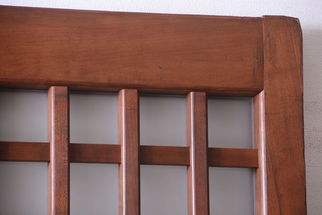 古民具・骨董　すりガラス入り　上質な和製アンティーク格子蔵戸(玄関戸)