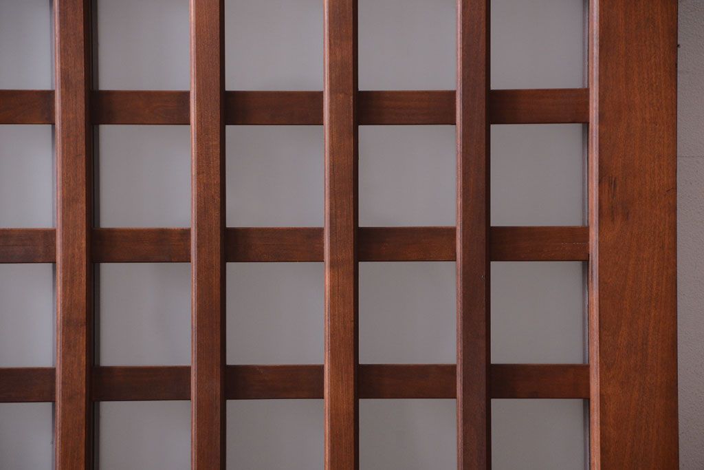 古民具・骨董　すりガラス入り　上質な和製アンティーク格子蔵戸(玄関戸)