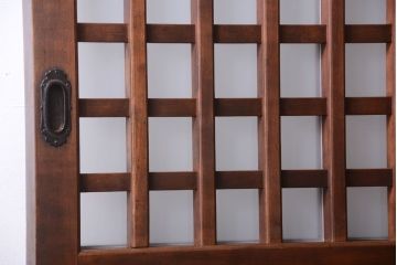 古民具・骨董　すりガラス入り　上質な和製アンティーク格子蔵戸(玄関戸)