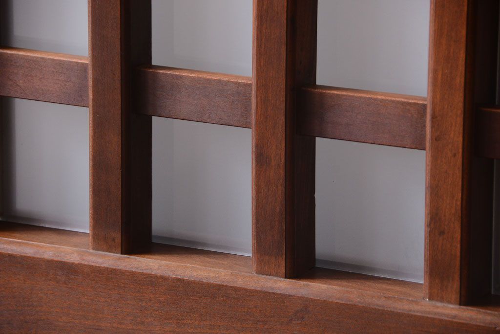 古民具・骨董　すりガラス入り　上質な和製アンティーク格子蔵戸(玄関戸)