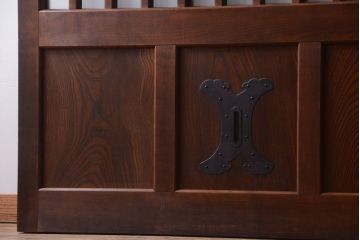 古民具・骨董　すりガラス入り　上質な和製アンティーク格子蔵戸(玄関戸)