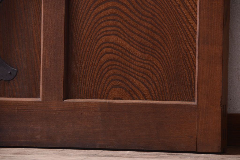 古民具・骨董　すりガラス入り　上質な和製アンティーク格子蔵戸(玄関戸)