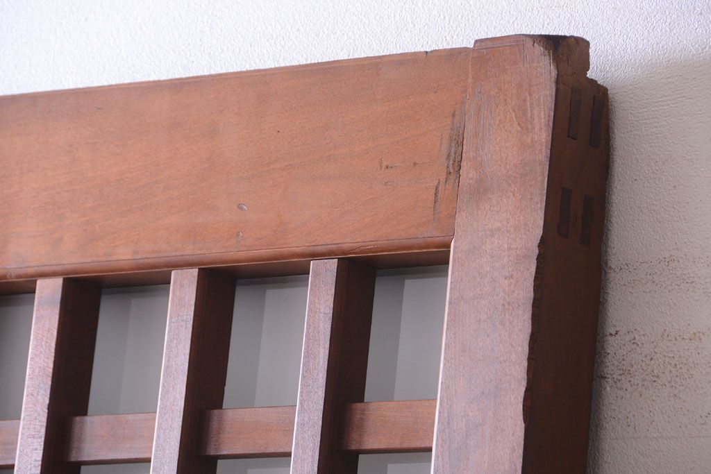 古民具・骨董　すりガラス入り　上質な和製アンティーク格子蔵戸(玄関戸)