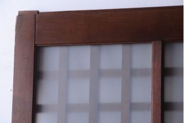 古民具・骨董　すりガラス入り　上質な和製アンティーク格子蔵戸(玄関戸)