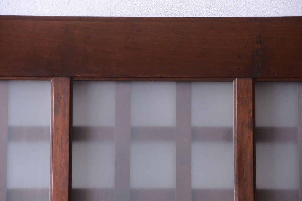 古民具・骨董　すりガラス入り　上質な和製アンティーク格子蔵戸(玄関戸)