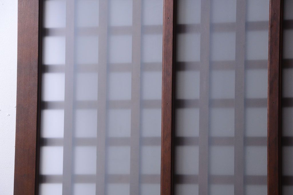 古民具・骨董　すりガラス入り　上質な和製アンティーク格子蔵戸(玄関戸)