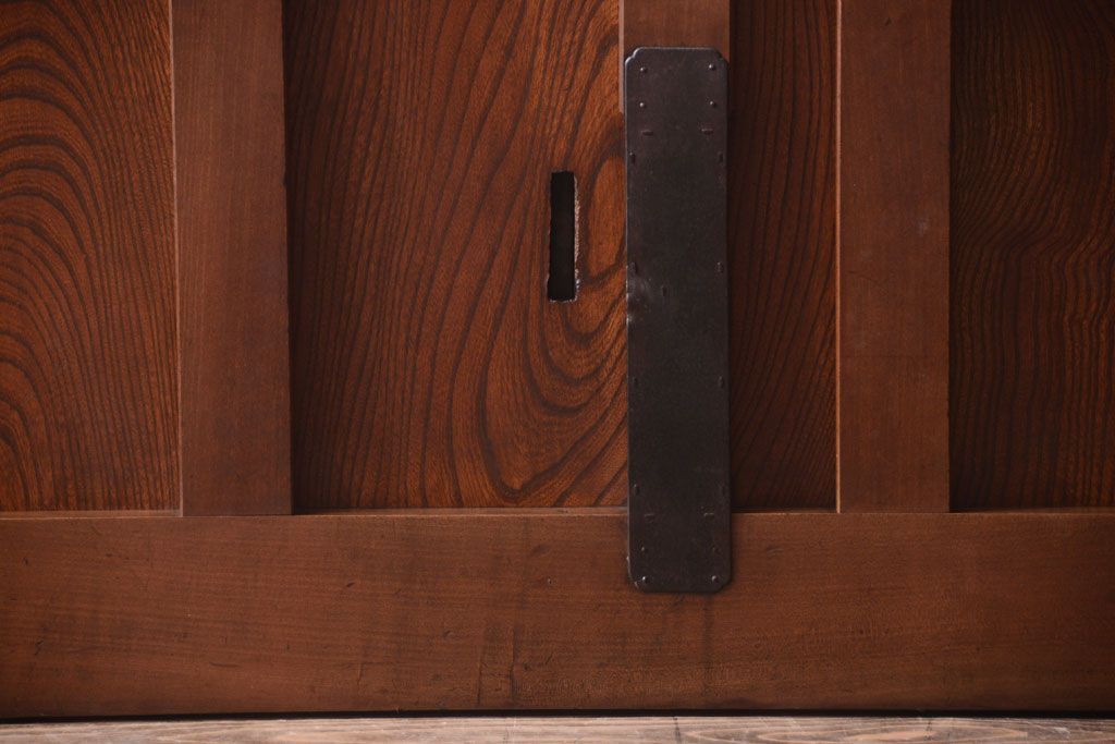 古民具・骨董　すりガラス入り　上質な和製アンティーク格子蔵戸(玄関戸)