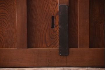 古民具・骨董　すりガラス入り　上質な和製アンティーク格子蔵戸(玄関戸)