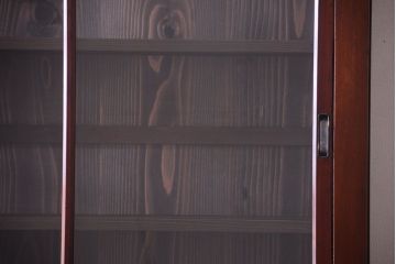 アンティーク家具　和製アンティーク　2枚引き戸!2段重ね収納棚(食器棚・キャビネット)