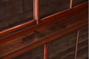 アンティーク家具　和製アンティーク　2枚引き戸!2段重ね収納棚(食器棚・キャビネット)