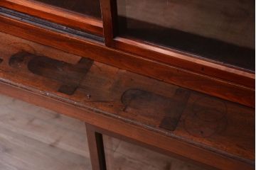 アンティーク家具　和製アンティーク　2枚引き戸!2段重ね収納棚(食器棚・キャビネット)