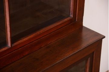 アンティーク家具　和製アンティーク　2枚引き戸!2段重ね収納棚(食器棚・キャビネット)