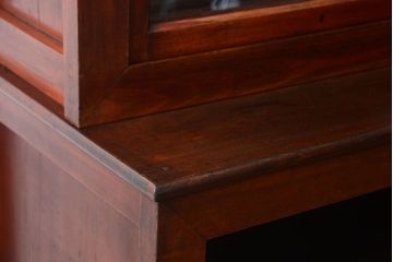 アンティーク家具　和製アンティーク　2枚引き戸!2段重ね収納棚(食器棚・キャビネット)