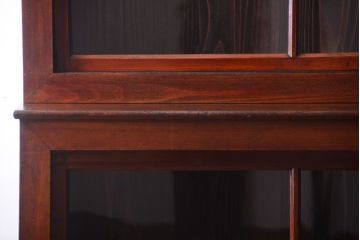 アンティーク家具　和製アンティーク　2枚引き戸!2段重ね収納棚(食器棚・キャビネット)