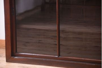 アンティーク家具　和製アンティーク　2枚引き戸!2段重ね収納棚(食器棚・キャビネット)