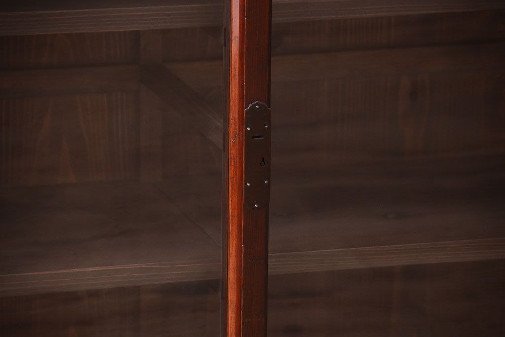 アンティーク家具　和製アンティーク　2枚引き戸!2段重ね収納棚(食器棚・キャビネット)