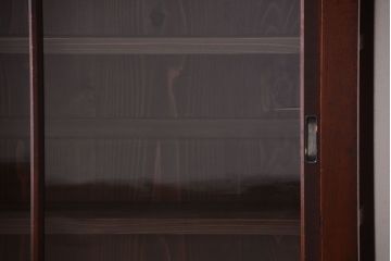 アンティーク家具　和製アンティーク　2枚引き戸!2段重ね収納棚(食器棚・キャビネット)