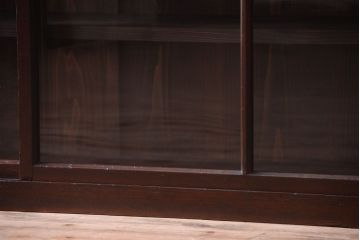 アンティーク家具　和製アンティーク　2枚引き戸!2段重ね収納棚(食器棚・キャビネット)