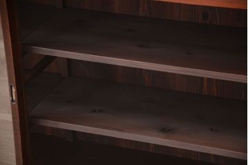 アンティーク家具　和製アンティーク　2枚引き戸!2段重ね収納棚(食器棚・キャビネット)