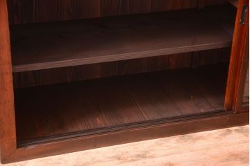 アンティーク家具　和製アンティーク　2枚引き戸!2段重ね収納棚(食器棚・キャビネット)