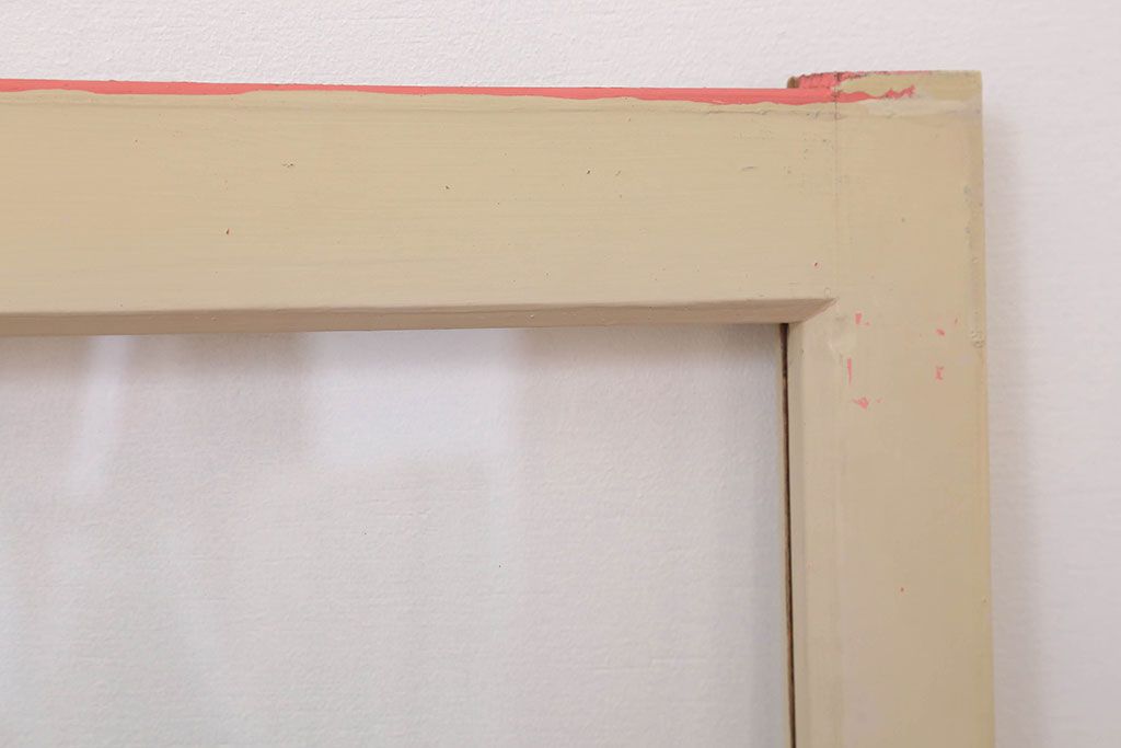 アンティークのペイント引き戸2枚セット(ガラス戸・窓)(1)