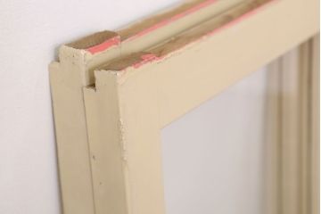 アンティークのペイント引き戸2枚セット(ガラス戸・窓)(1)