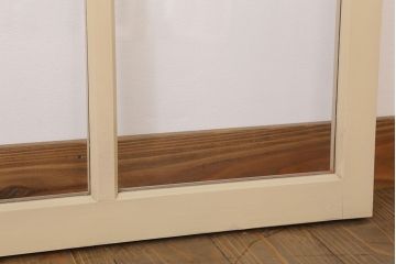 アンティークのペイント引き戸2枚セット(ガラス戸・窓)(1)