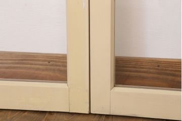 アンティークのペイント引き戸2枚セット(ガラス戸・窓)(1)