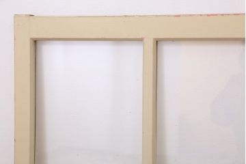 アンティークのペイント引き戸2枚セット(ガラス戸・窓)(2)