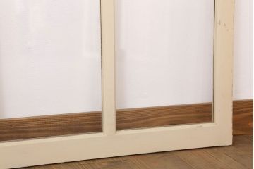 アンティークのペイント引き戸2枚セット(ガラス戸・窓)(2)
