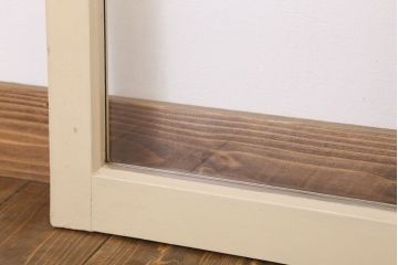 アンティークのペイント引き戸2枚セット(ガラス戸・窓)(2)
