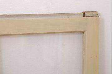 アンティークのペイント引き戸2枚セット(ガラス戸・窓)(2)