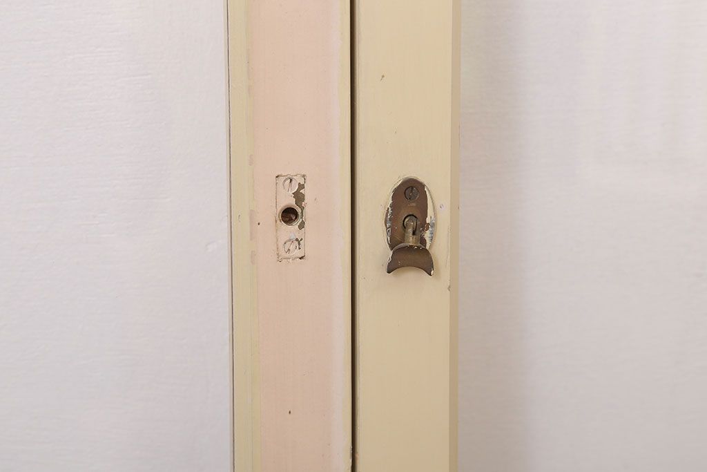 アンティークのペイント引き戸2枚セット(ガラス戸・窓)(2)