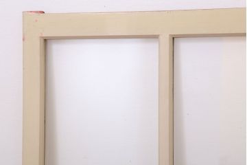 アンティークのペイント引き戸2枚セット(ガラス戸・窓)(3)
