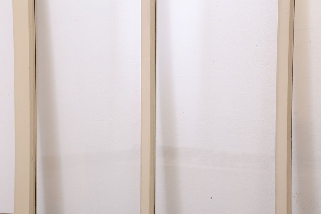 アンティークのペイント引き戸2枚セット(ガラス戸・窓)(3)